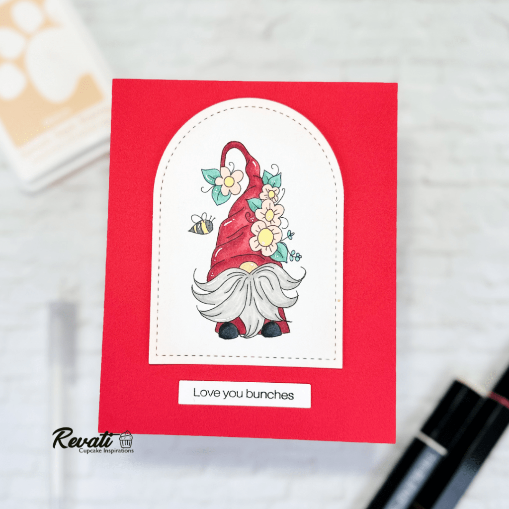 Red & Peach Delight: Gnome Card for This Week’s Color&nbsp;Challenge