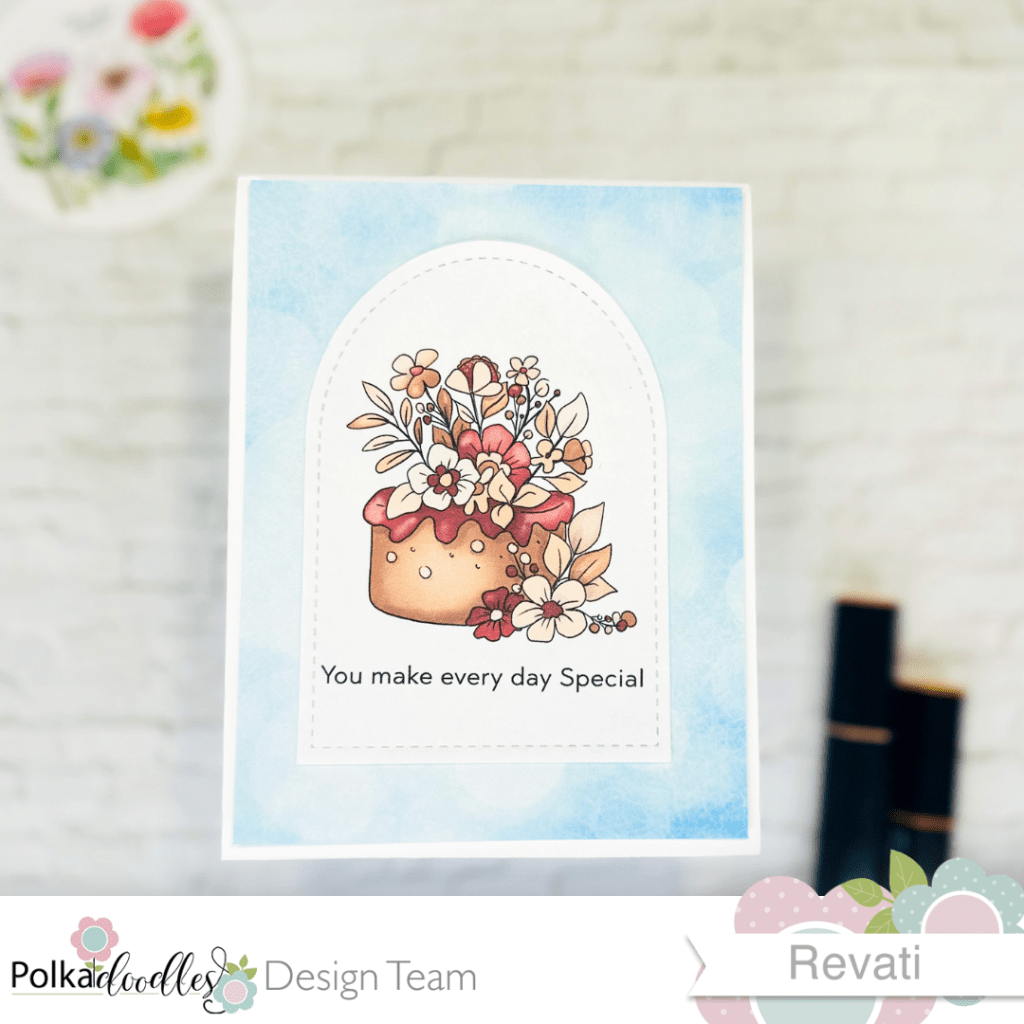 Fall Birthday Card Idea | Cozy Browns with Flower Celebration Cake Digi&nbsp;Stamp